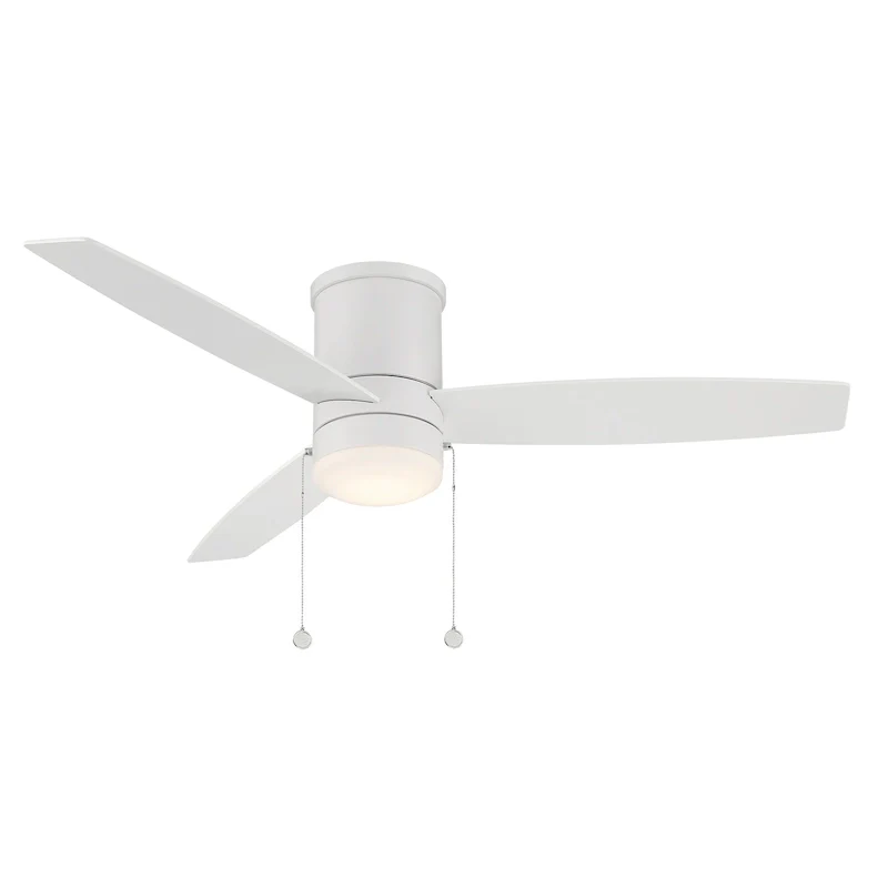 Atlantis Indoor/Outdoor 3-Blade FlushMount Fan 52in w/3000K Light Kit - 52 Inches