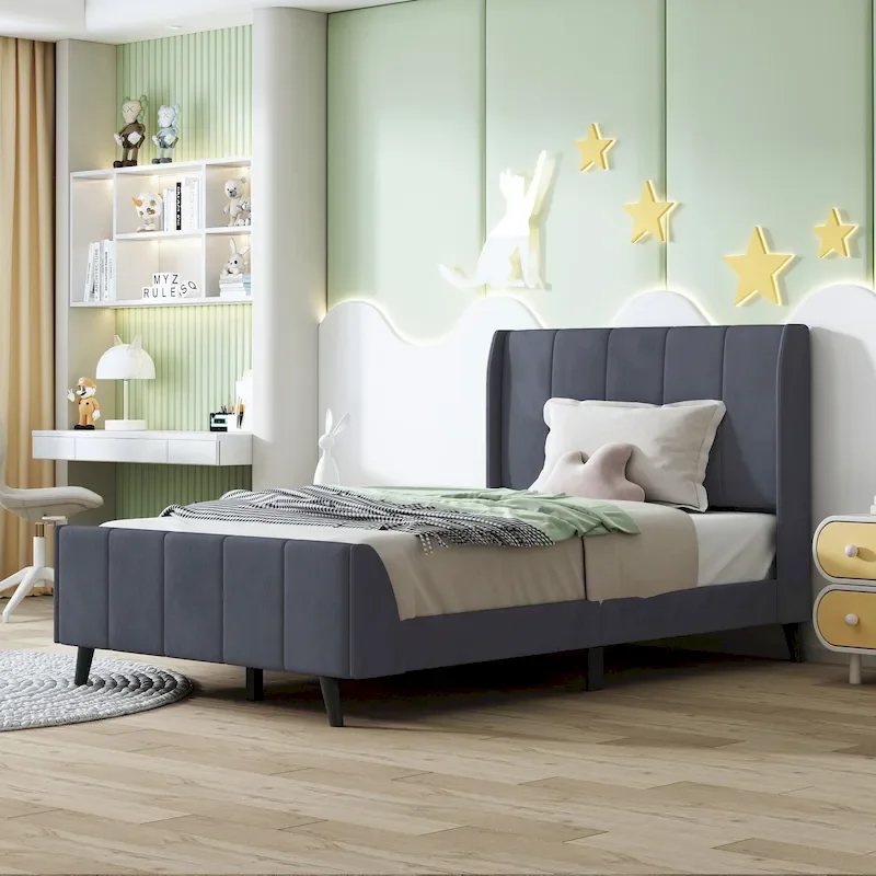 Upholstered Platform Bed, Velvet