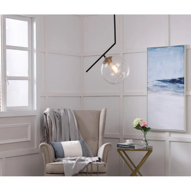 Bastina 10-Inch 1-DownLight Clear Glass Pendant