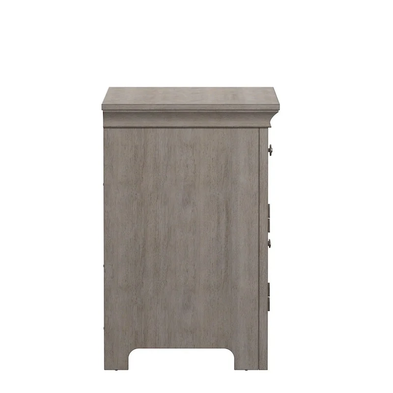 Nightstand with Charging Station, 1 Drawer & Cabinet, Rubberwood, 28