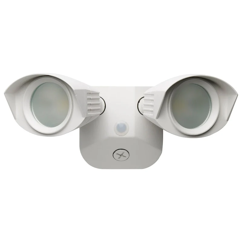 LED Security Light - Dual Head - White Finish - 4000K - 120-277V