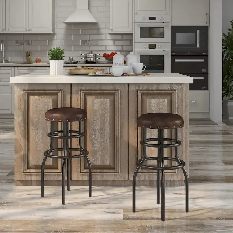 Vigo Rustic Bronze Metal Counter Height Barstool by Furniture of America