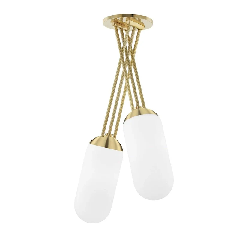 Hudson Valley Palisade 2-Light Pendant with Opal Matte Glass Shade