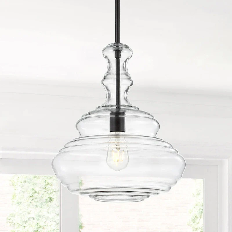 Monkey 13.37  Glass/Metal LED Pendant, by JONATHAN Y