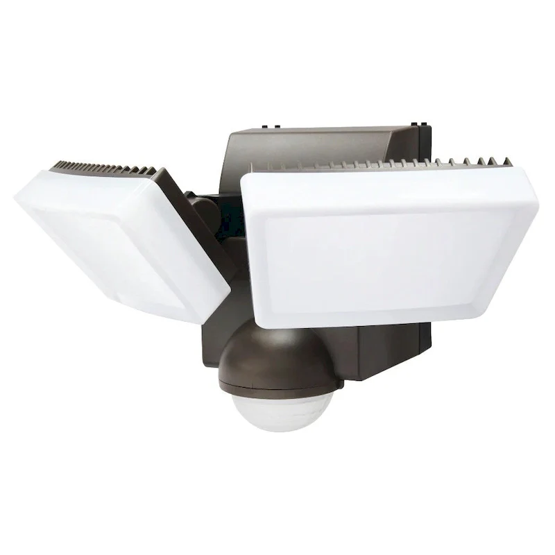 IQ America 800 Lumen Battery Operated LED Motion Security Flood Light Wall Eave Mount