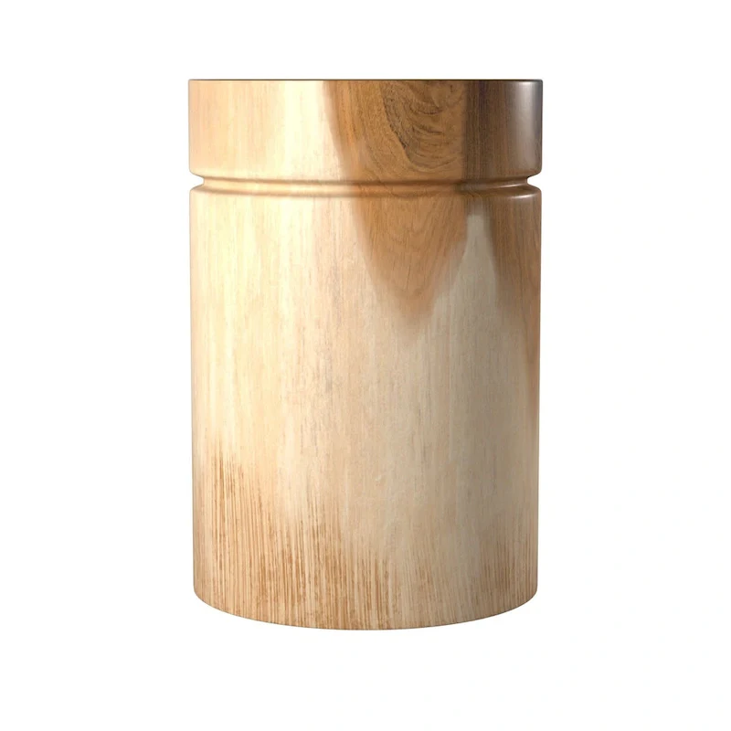 Natural Solid Acacia Wood Round End Table by East at Main