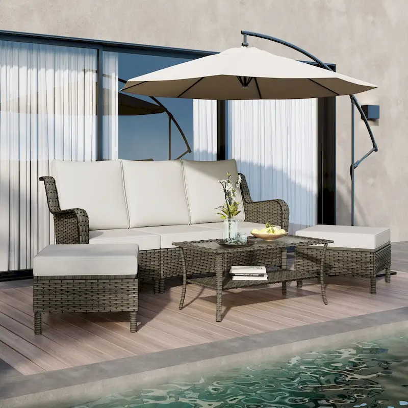 Patio Furniture Set Outdoor Conversation Sofa 6 Pieces