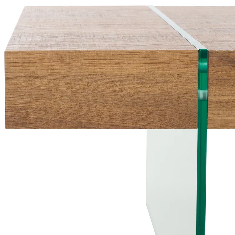 SAFAVIEH Pluma Glass Leg Rectangular Coffee Table - 43.3 W x 23.6 L x 15.7 H - 43Wx24Dx16H