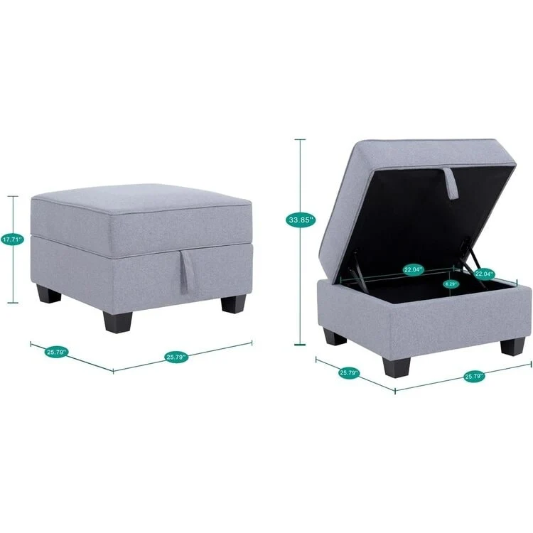 Modern DIY Convertible Modular Sectional Ultimate Sofa Collection - Optional Ottoman Middle and Armrest Modules