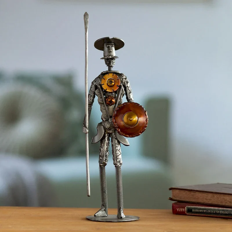 Novica Handmade Quixote Of La Mancha Recycled Metal Sculpture