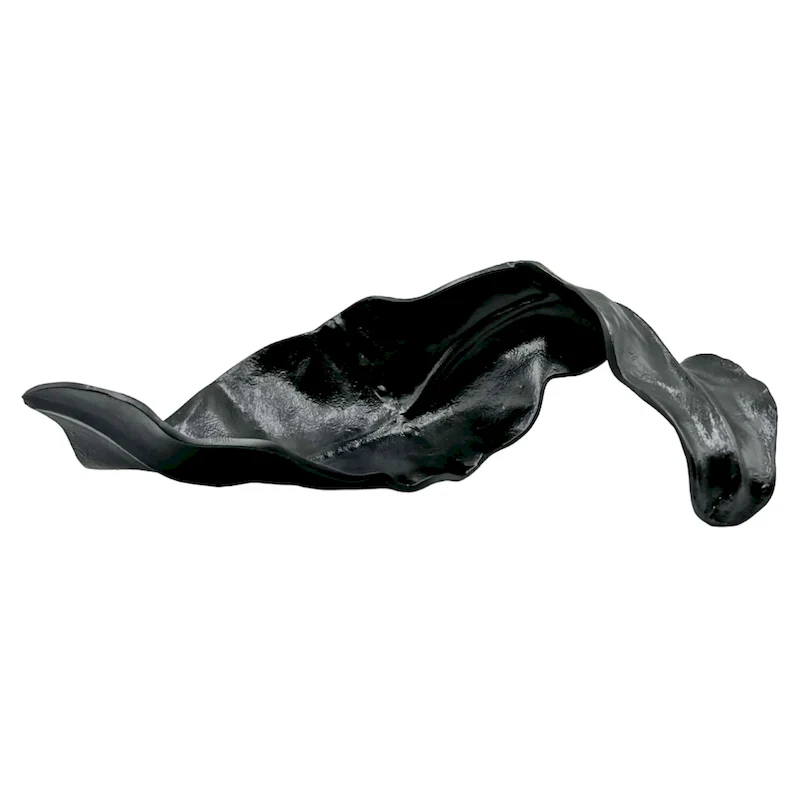 Decorative Handmade Aluminum 19 inch Leaf Sculpture - 19 x 10 x 6 in