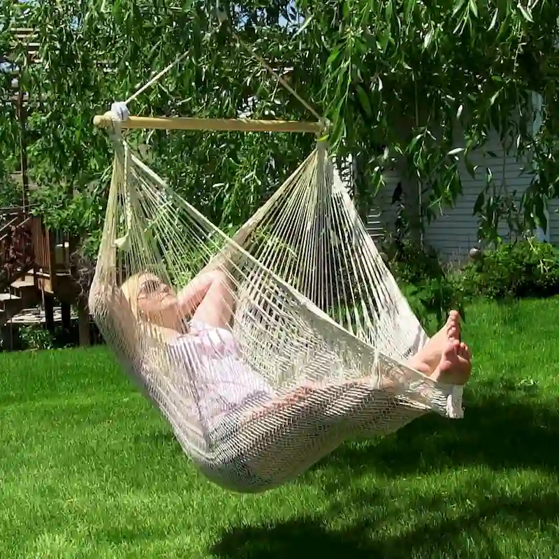 Sunnydaze Mayan Hammock Chair with Wood Spreader Bar & Hammock Stand