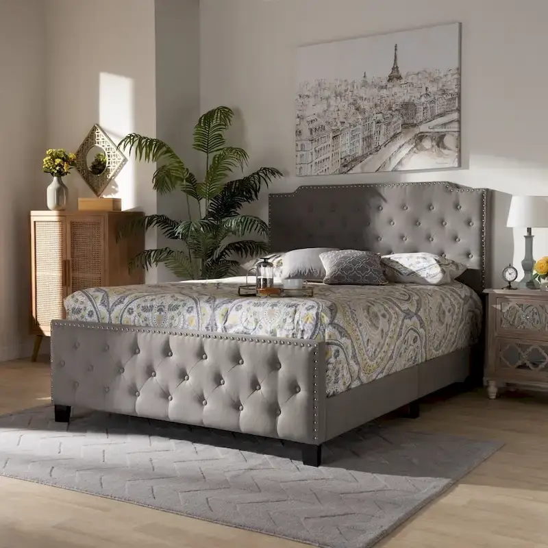 Copper Grove Enzers Upholstered Button-tufted Panel Bed