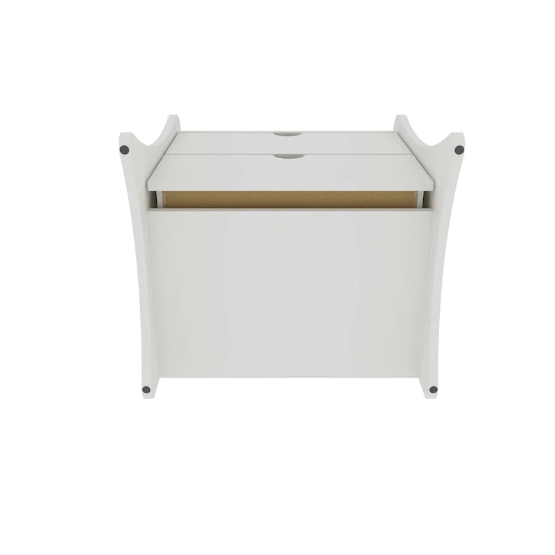 Mid-Century Modern 2-Drawer Nightstand, MDF, Curved Legs, 19.68