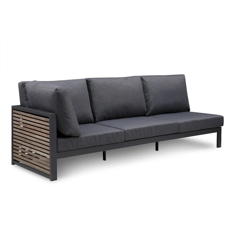 Cadora Teak Patio Sectional 3-seater- Right Hand Facing 96.85  - N/A