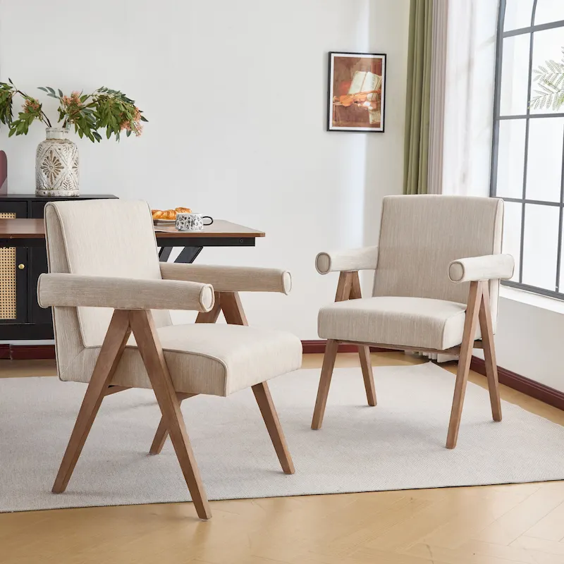Christopher Knight Home Poppy Fabric Arm Dining Chair (Set of 2)