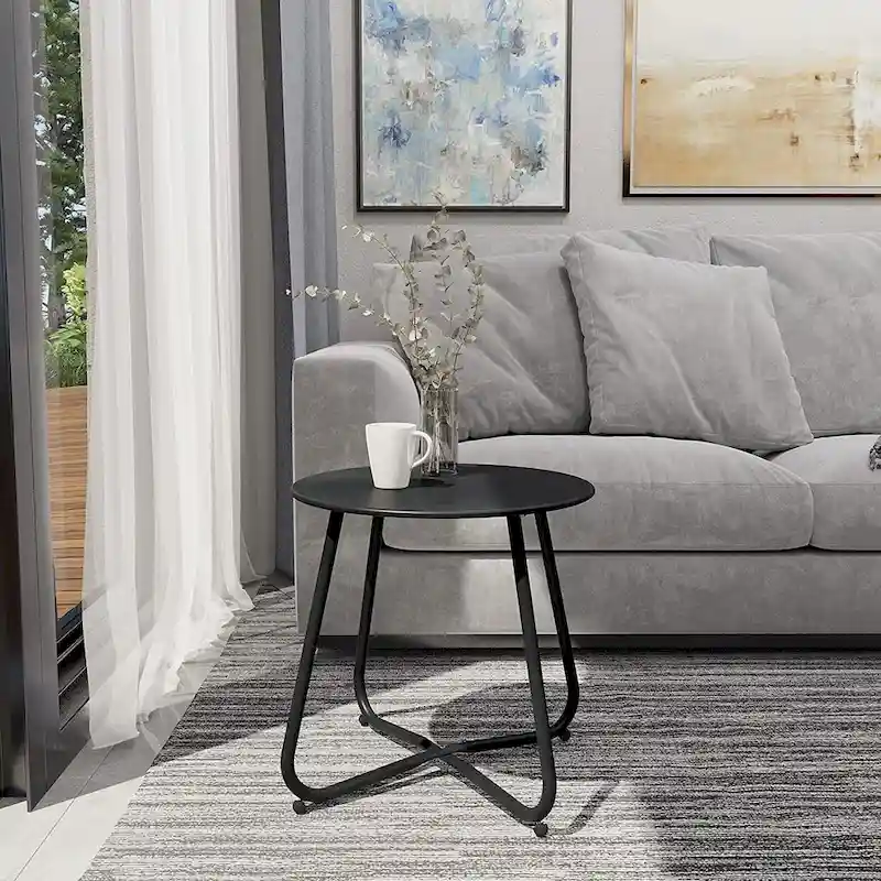 Round Steel Outdoor Side Table