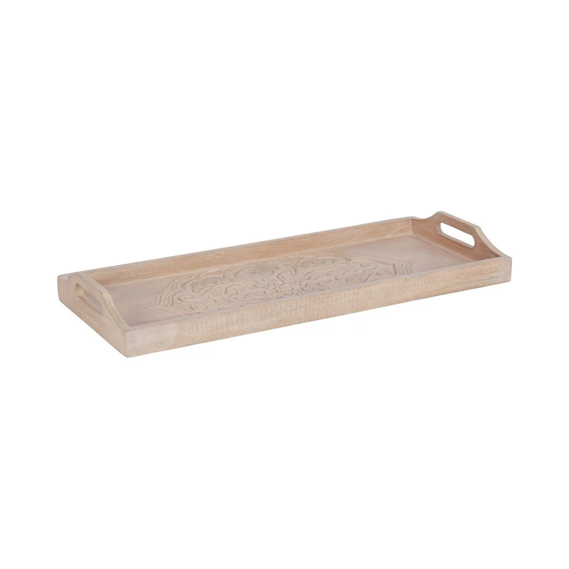 Kate and Laurel Adhira Carved Decorative Tray - 10x24