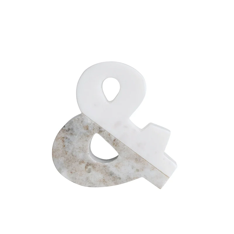 Decorative 2-Tone Marble  &  Figurine - 6.0 L x 6.0 W x 1.3 H