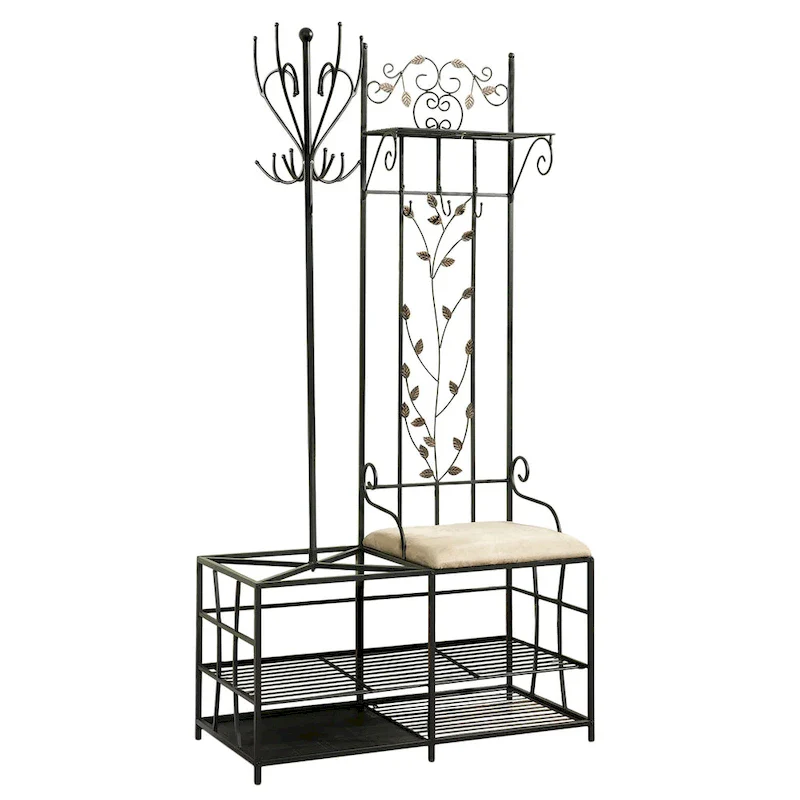 Copper Grove Foxtail Coat Rack and Bench with Storage