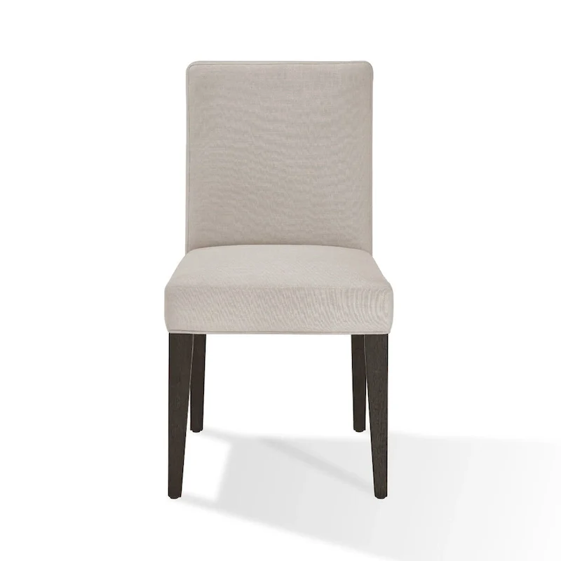 Mod 19 Inch Parson Style Dining Chair, Rubberwood, Set of 2, Light Gray