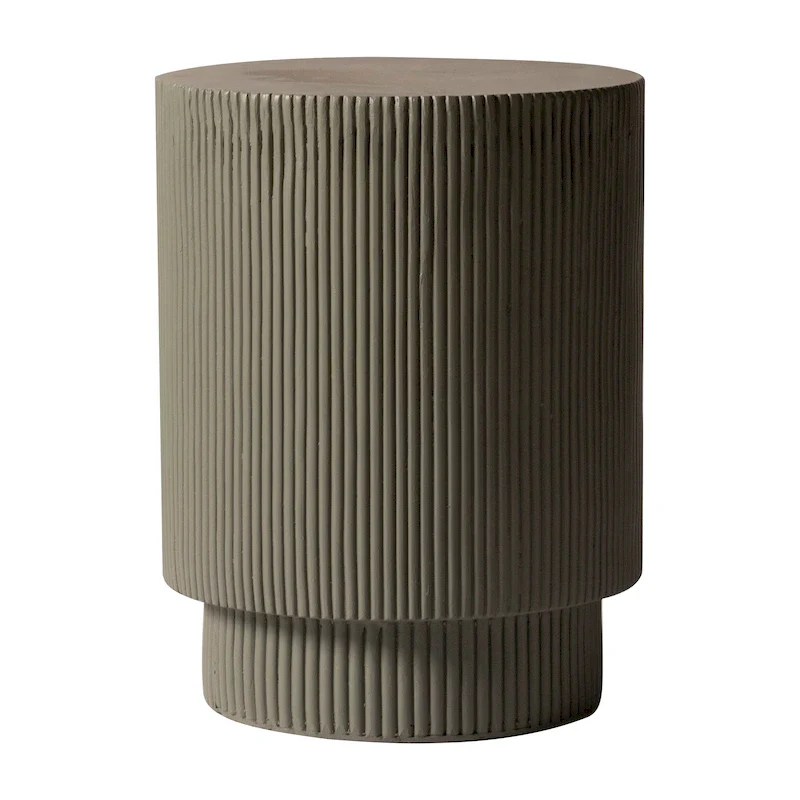 Eden 14-Inch Wide Round Side Table in Fiberstone Accent End Table for Indoor and Outdoor