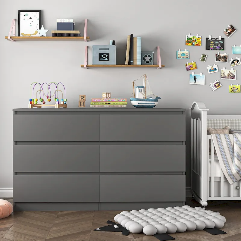 6-Drawer Dresser, MDF, 47.25