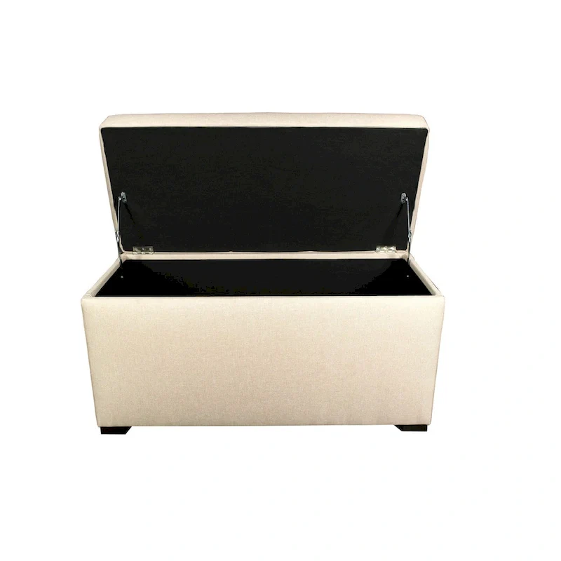 Tan / Brown / Charcoal 8-Button Tufted Storage Trunk Bench