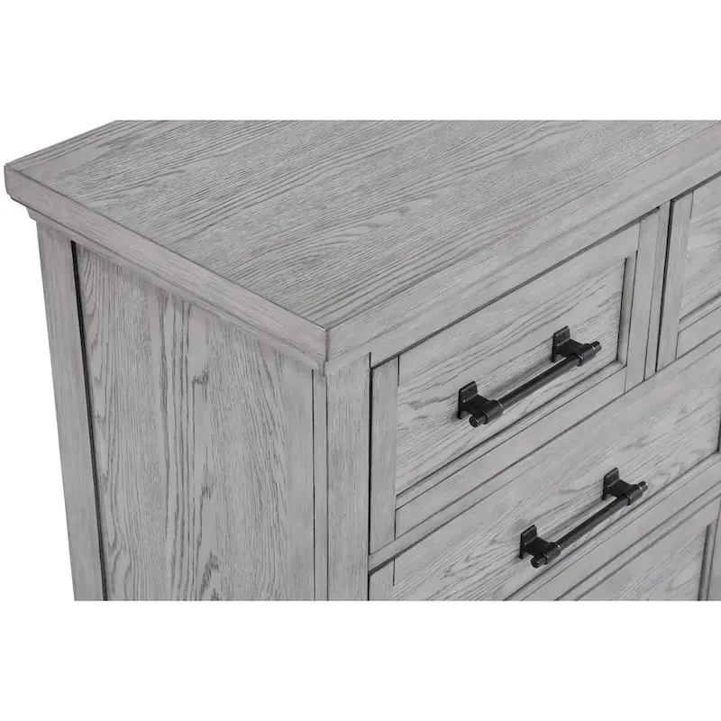 Debra 6 Piece Gray Panel Bench Footboard Bedroom Set