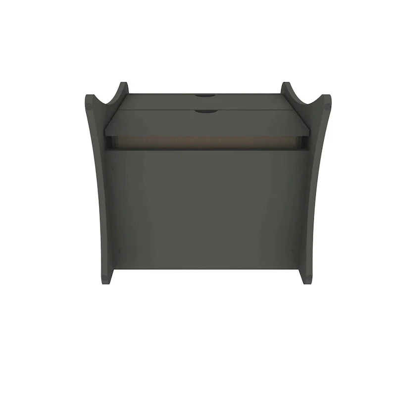 Mid-Century Modern 2-Drawer Nightstand, MDF, Curved Legs, 19.68