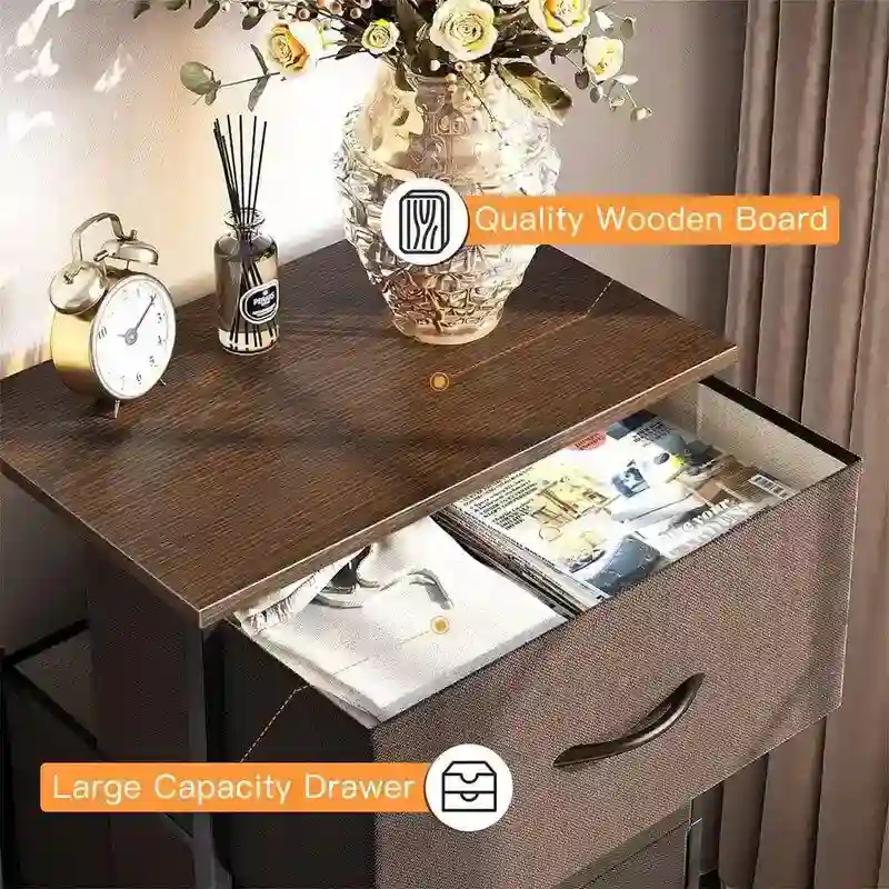 Small Dresser Chest of Drawers Fabric Dresser - 11.73D x 15.74W x 31.77H