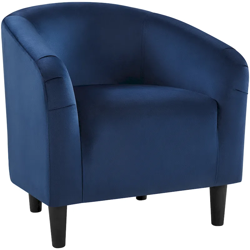 Barrel Club Accent Chair, Velvet, 300 lbs, 27.8