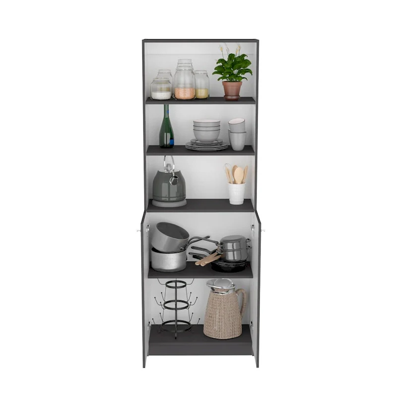 Kenyon 3pc Set 74 Wide 5-Shelf and Cabinet Bookcase