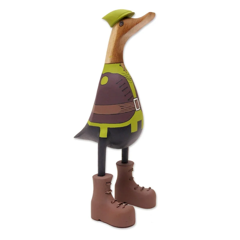 Novica Handmade Robin Duck Wood Sculpture