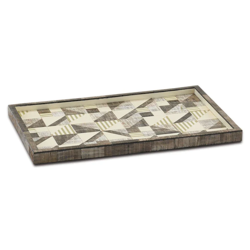 Currey & Company Modernist Bone and Horn Tray