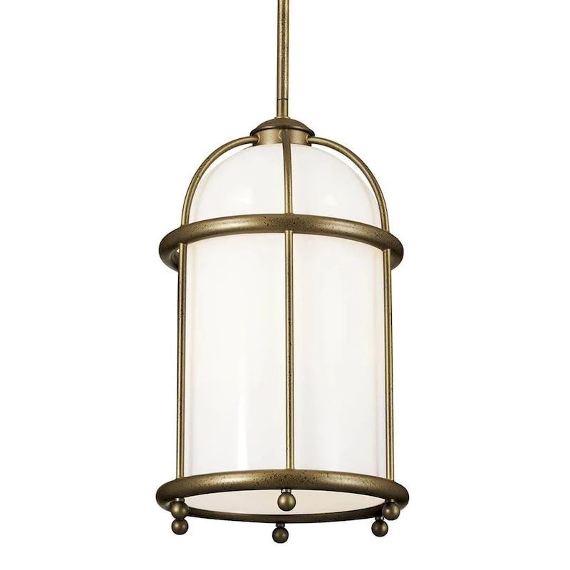 Kichler Lighting Topiary 10 inch 1-Light Pendant Character Bronze with Opal Glass
