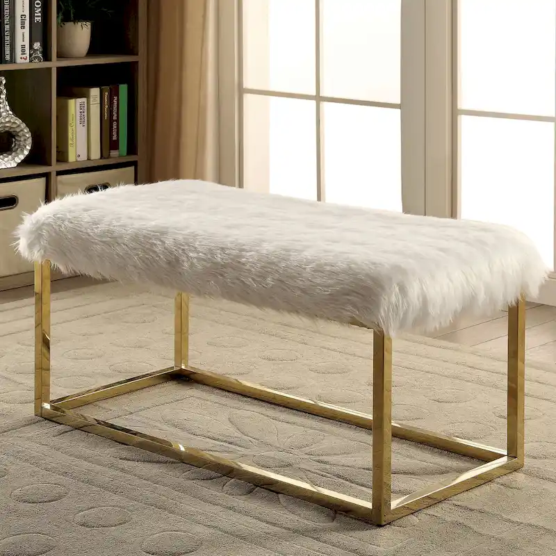 Tula Contemporary 40-inch Metal Entryway Bench by Furniture of America