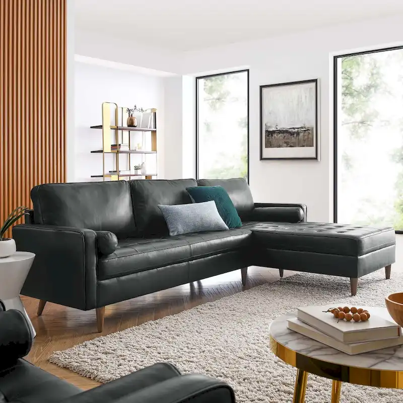 Valour 98 Leather Sectional Sofa