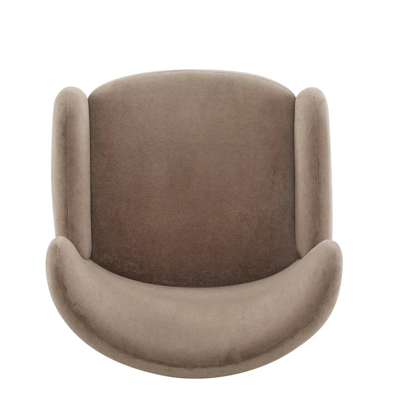 Wingback Club Chair, Mid-Century, Plush Velvet, Solid Wood & Birch Legs, Seats 1, Blue/Brown