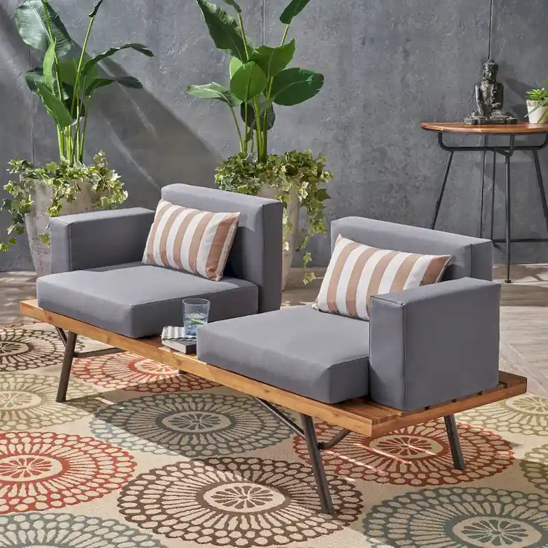 Acacia Wood Outdoor Sofa
