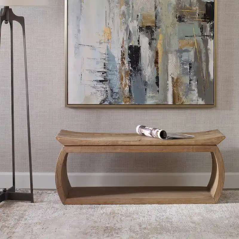 Uttermost Connor Reclaimed Wood Bench - 42W x 17H x 14D