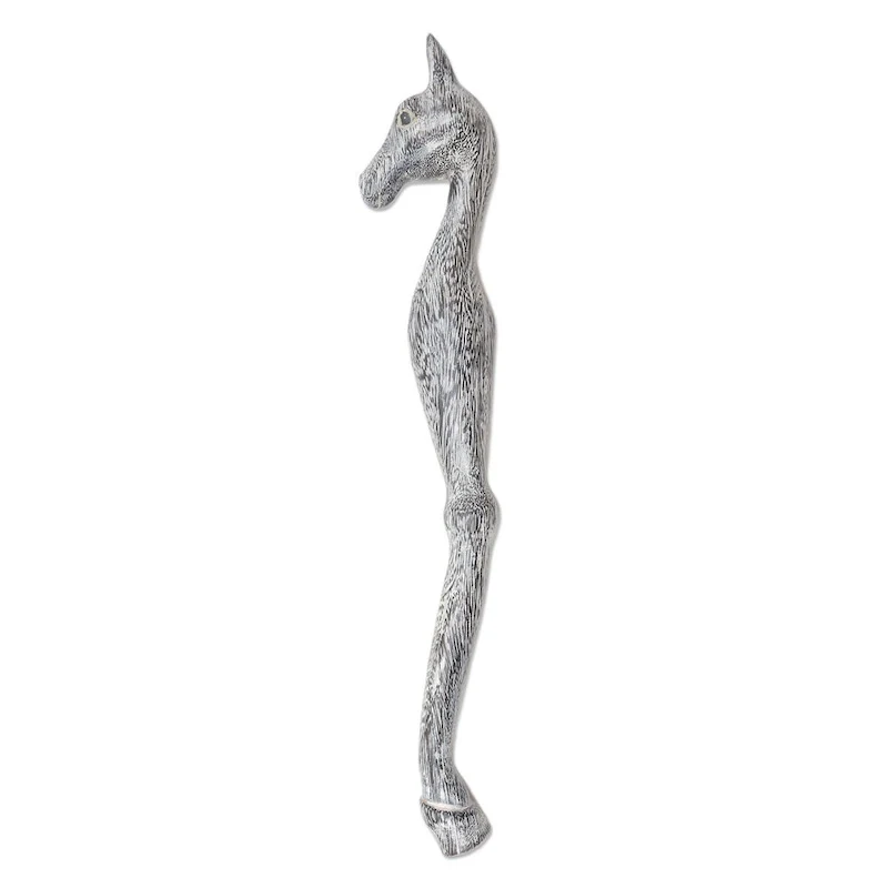 NOVICA Horsing Around, Wood back scratcher - 15.75  H x 1.6  W x 2.4  D