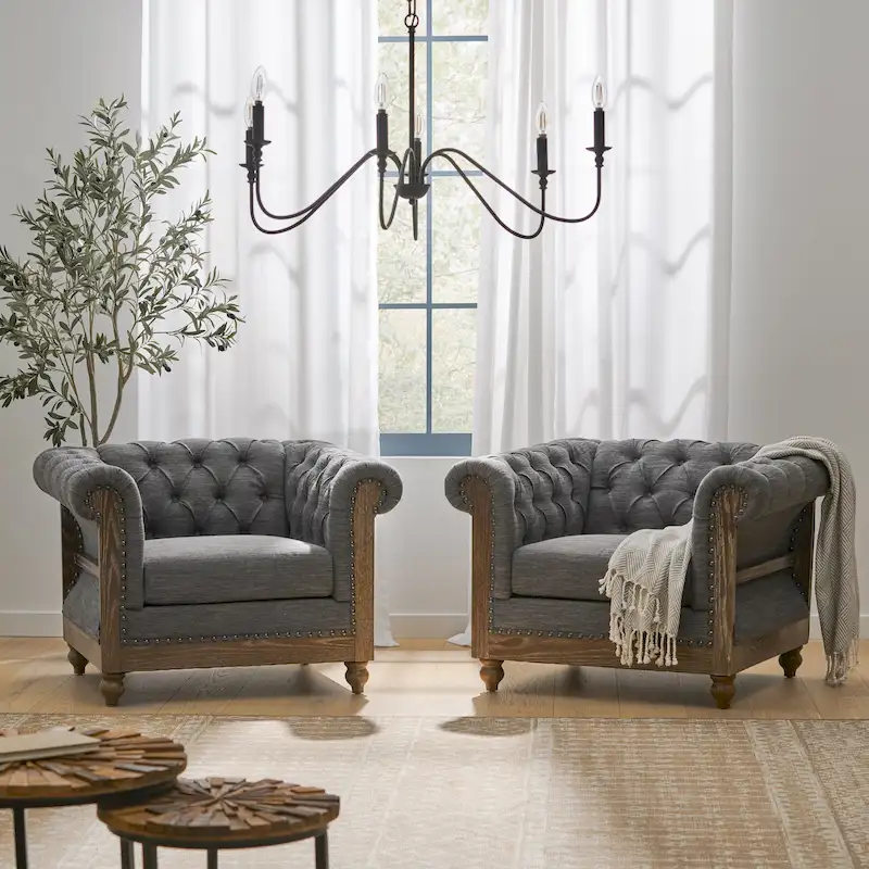 Voll Fabric Club Chairs (Set of 2) by Christopher Knight Home