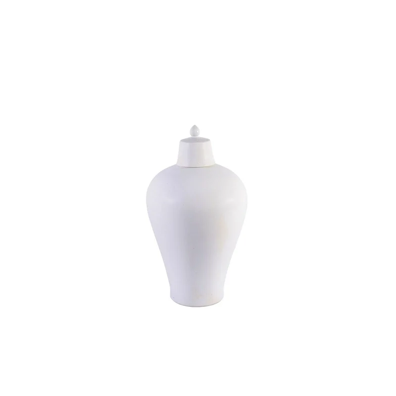 Matte Glaze Lidded Plum Floor Vase