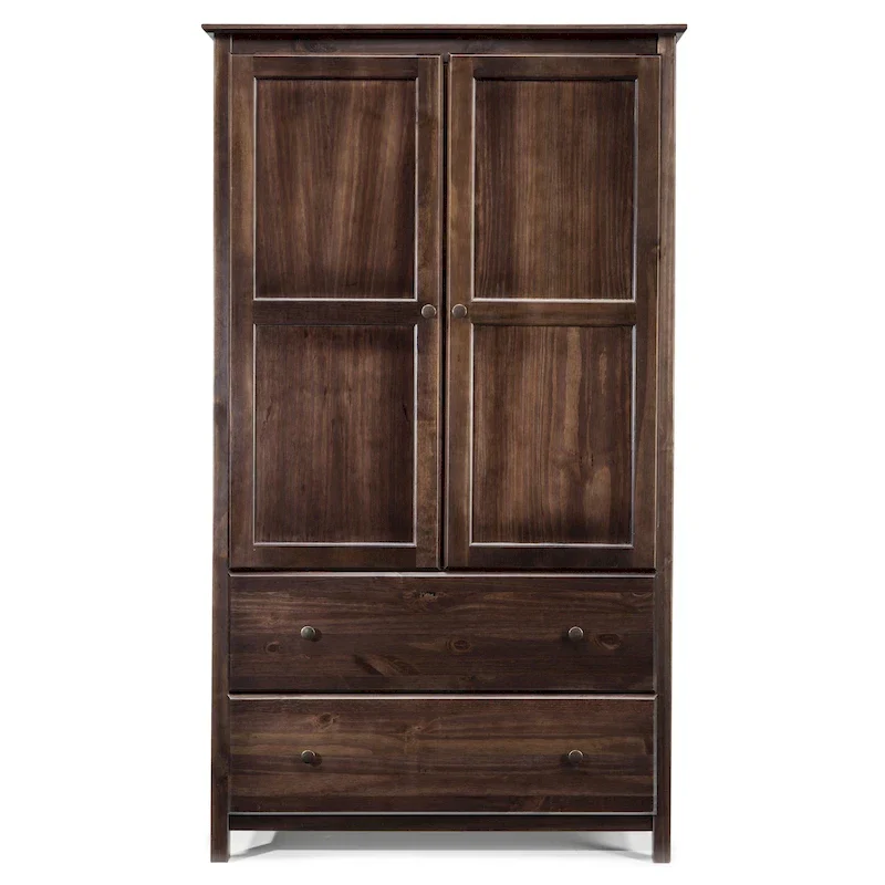 Grain Wood Furniture Shaker 2-Door Solid Wood Armoire - 41x72x22