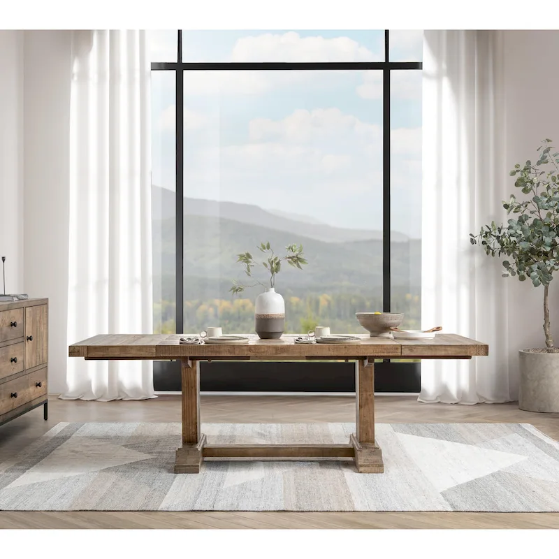 Dita Reclaimed Pine Wood Extendable Dining Table by Kosas Home