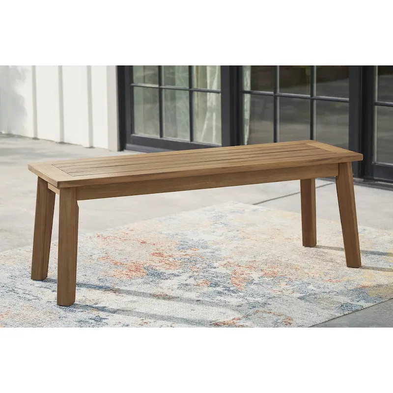 Janiyah Light Brown Bench - 47 W x 16 D x 17 H