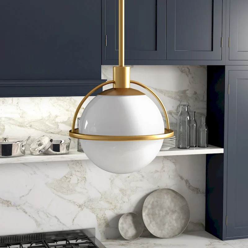Cieonna 9.38  Wide Pendant with Glass Shade