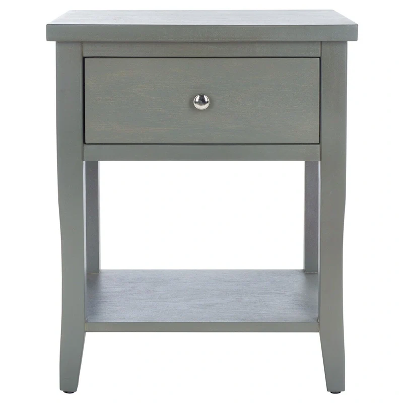 Nightstand with Storage Drawer, Elm Wood, Fully Assembled, 18