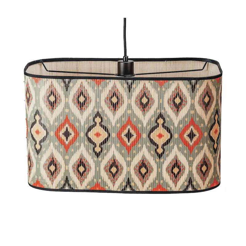 Ikat Elegance Bamboo Pendant Lamp